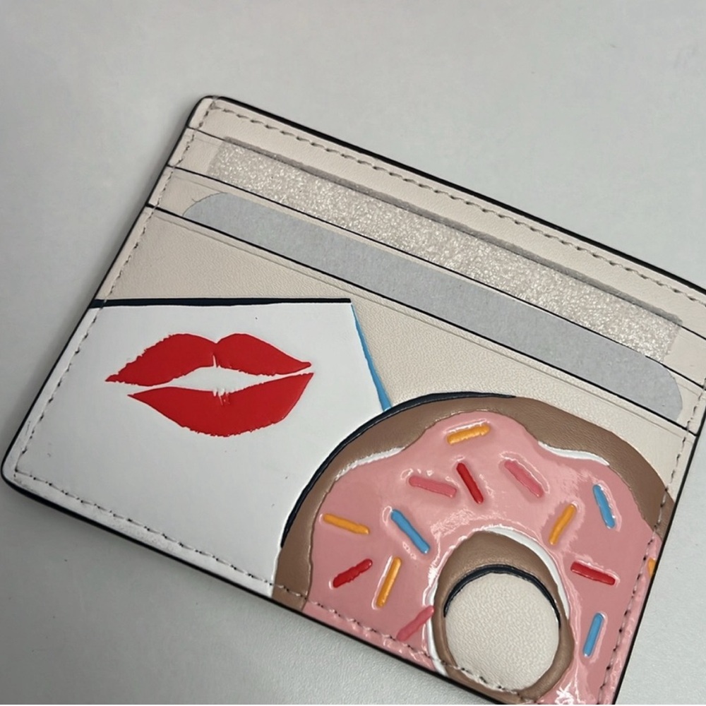 Kate♠️Spade Coffee Break Donut Small Slim Card Holder🍩🍩🍩🍩🍩🍩🍩 - Picture 2 of 6